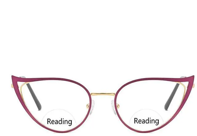 Alt view image 3 of 5 - willochra Blue Light Blocking Bifocal Reading Glasses with Cat Eye Style Computer Anti Glare For Women magnification Eyeglasses (purple, 1.75, multiplier_x)