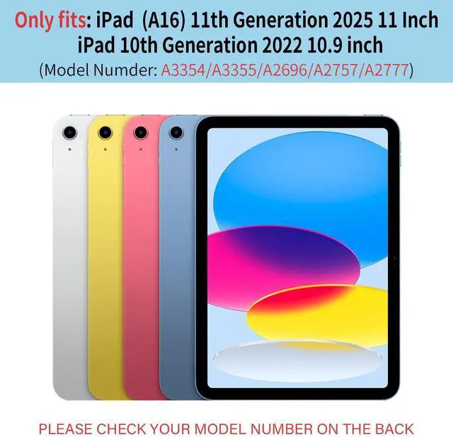 Alt view image 2 of 5 - IAMKHO Keyboard Case for iPad (A16) 11th Generation 11 Inch 2025, iPad 10th Generation 10.9 Inch 2022 with Built-in Left Side Pencil Holder, Detachable Wireless Bluetooth Keyboard Case, Red-1