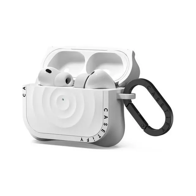 Alt view image 2 of 3 - CASETiFY Ripple Airpods Pro (3rd Gen) Case with Ring - White