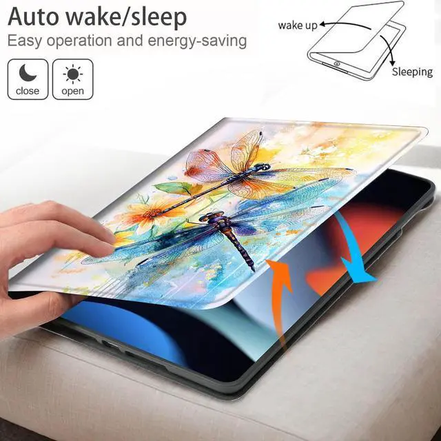 Alt view image 3 of 5 - Bxgolkgd Tablet Case for Samsung Galaxy Tab A11 8.7 Inch 2025 Model (SM-X133/X135/X135F),Shockproof Stand Cover with Heat Dissipation,Auto Wake/Sleep Function,Watercolor Dragonfly