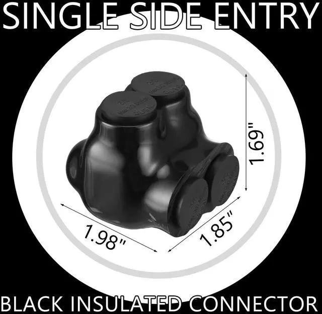 Alt view image 3 of 5 - Saysurey 10 Pcs Insulated Multi Cable Connectors 2 Port Single Entry Splice Electrical Power Connector Black Interconnect Terminals Pre Filled (3/0-6 AWG Wire Range)