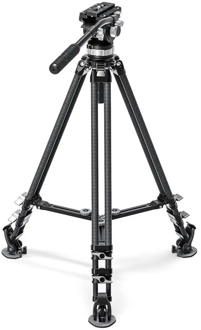 Main image of Leofoto LVC-253C+BV-15 King Kong Series Carbon Fiber Dual Leg Video Tripod w Fluid Head & Middle Spreader