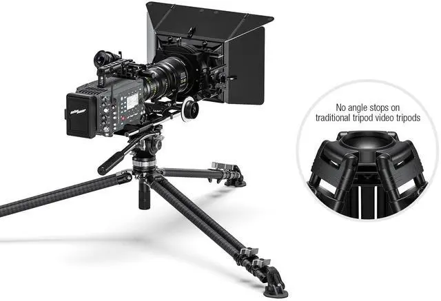 Alt view image 3 of 5 - Leofoto LVC-253C+BV-15 King Kong Series Carbon Fiber Dual Leg Video Tripod w Fluid Head & Middle Spreader