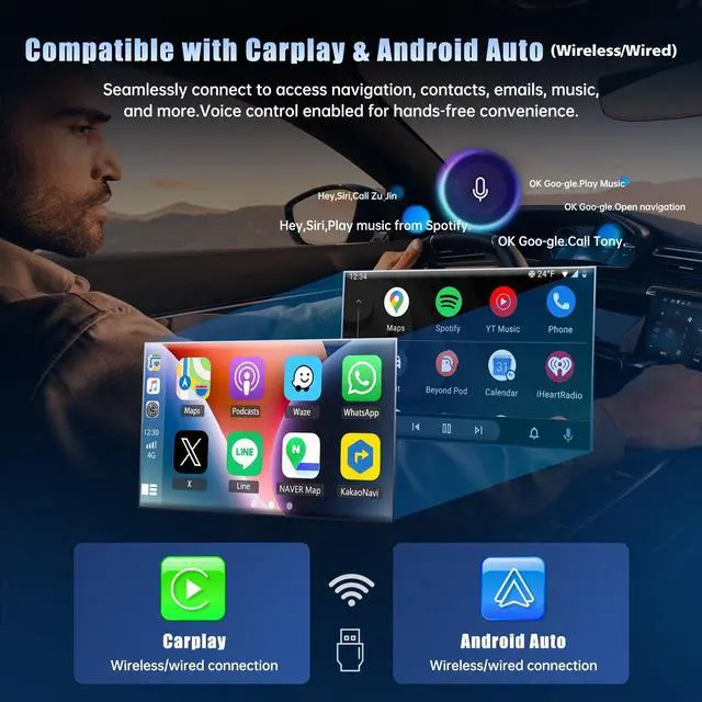 Alt view image 3 of 5 - TukboTech 4+64G Android 13 Car Stereo Compatible with Suzuki Grand Vitara 2005-2015 Radio Upgrade 9 Inch Touch Screen with Wireless Carplay Android Auto AHD Backup Camera Mirror Link GPS SWC Wi