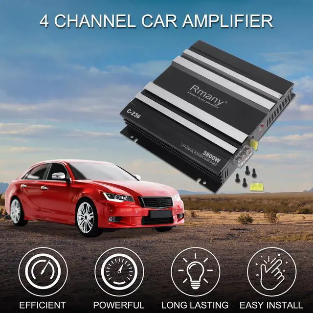 Alt view image 2 of 5 - TUCKBOLD Car 12V 2 Channel Car Amplifier Stereo Audio 3800W Compatible ^^ 2 Channel Car Amplifier Black 1 Pcs