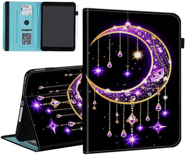 Main image of BFUKVOU Case for iPad (A16) 11th Generation 11 Inch 2025, iPad 10th Generation 10.9 inch 2022,Card Slot PU Leather TPU Case Pen Holder Auto Wake Sleep,Moon Stars