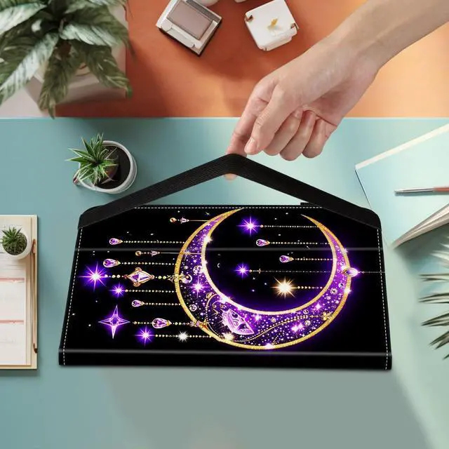 Alt view image 2 of 5 - BFUKVOU Case for iPad (A16) 11th Generation 11 Inch 2025, iPad 10th Generation 10.9 inch 2022,Card Slot PU Leather TPU Case Pen Holder Auto Wake Sleep,Moon Stars