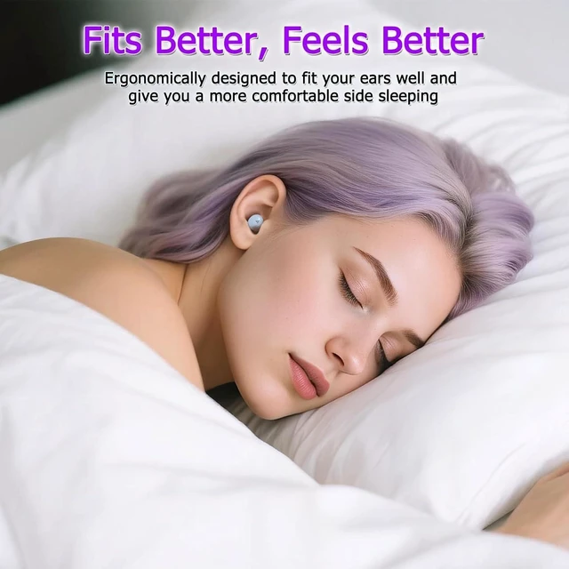 Alt view image 2 of 5 - Rehoria Sleep Earbuds, Mini Earbuds for Sleeping, Side Sleep Wireless Headphones, 8Hrs Single Charge, HiFi Sound, Comfortable Fit (Purple)