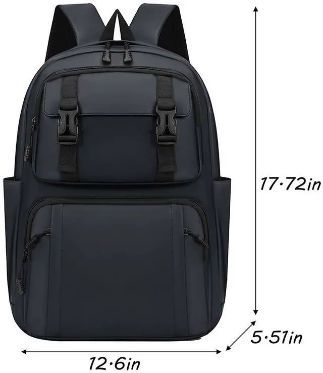 Alt view image 2 of 5 - jupkem Laptop Backpack Business Travel Backpacks with USB Charging Port Water Resistant Large Capacity Daypack Gray and Black (Black)