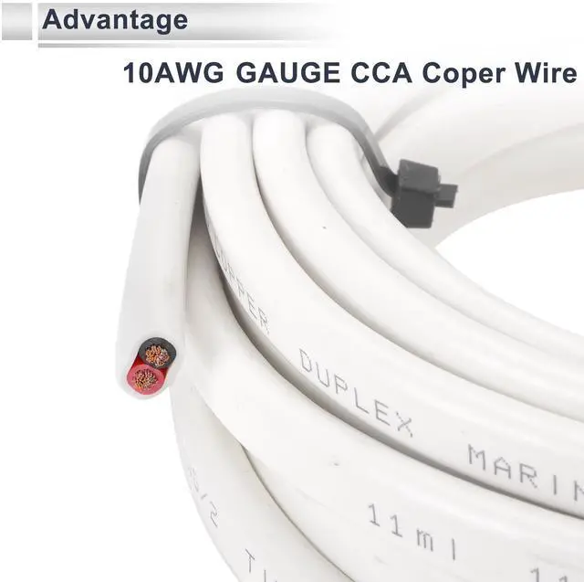 Alt view image 5 of 5 - RATCHROLL 1 Pcs Universal Ground Wire Fully Insulated& Soft Touch Jacket 20FT Power Wire 10AWG White OFC