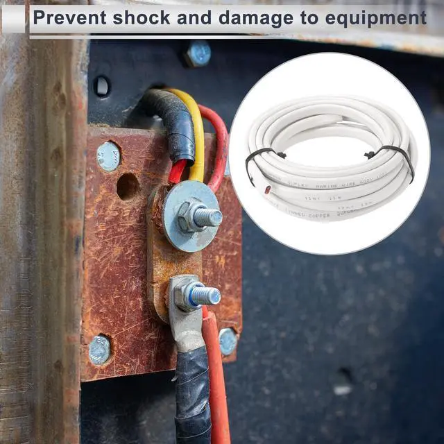 Alt view image 3 of 5 - RATCHROLL 1 Pcs Universal Ground Wire Fully Insulated& Soft Touch Jacket 20FT Power Wire 10AWG White OFC