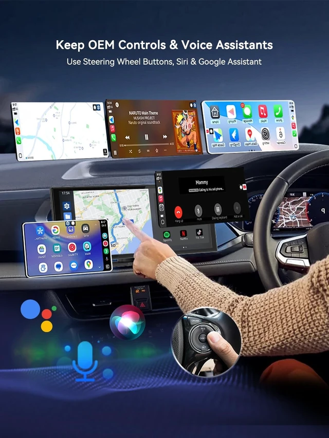 Alt view image 4 of 5 - Hyphoon USB-C Wireless CarPlay & Android Auto Adapter, Plug-in Dongle Converts Factory Wired CarPlay/Android Auto to Wireless