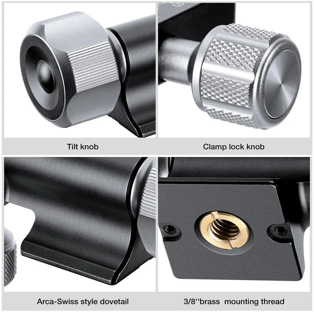 Alt view image 3 of 5 - Leofoto Gimbal Tripod Head, Aluminum Alloy Monopod Head Panoramic Tilt Quick Release Quick Release Buckle Conversion Head Accessories for DSLR/Camcorders, 3/8" Thread, Max Load 10KG/22.05lb (MPG-01)
