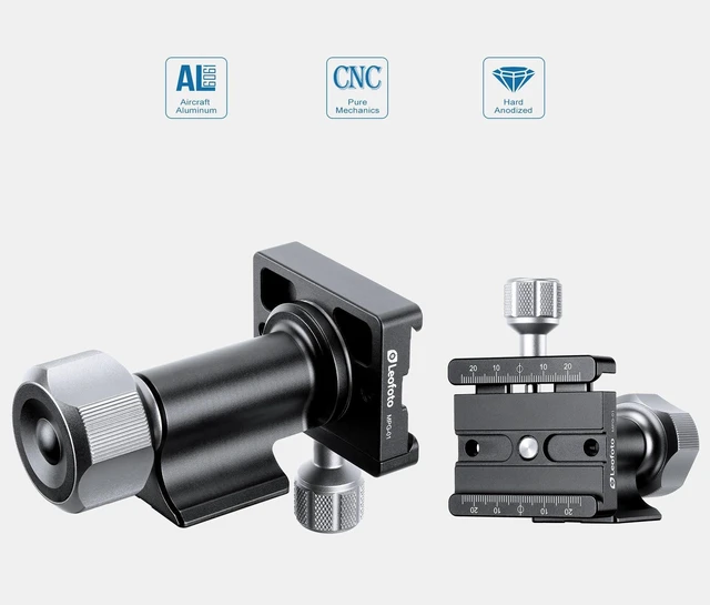 Alt view image 5 of 5 - Leofoto Gimbal Tripod Head, Aluminum Alloy Monopod Head Panoramic Tilt Quick Release Quick Release Buckle Conversion Head Accessories for DSLR/Camcorders, 3/8" Thread, Max Load 10KG/22.05lb (MPG-01)