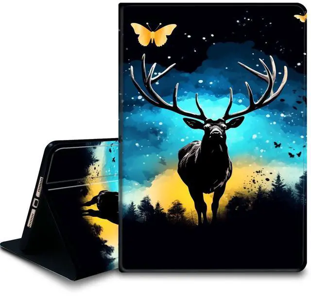 Main image of Bxgolkgd Tablet Case for iPad 9.7 Inch (2017/2018 Model,5th/6th Generation),Shockproof Stand Cover with Heat Dissipation,Auto Wake/Sleep Function,Starry Night Deer