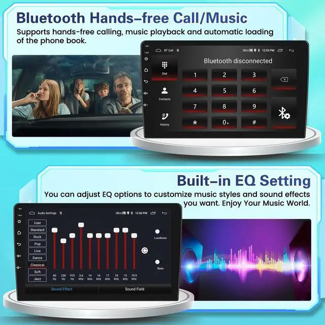 Alt view image 5 of 5 - Fuluku Android 15 Car Stereo 2+64G for Jeep Wrangler (4 Doors) 2007-2010 with Wireless Carplay Android Auto Mirror Link, 9'' Touchscreen Radio WiFi GPS FM RDS Bluetooth SWC Backup Camera Mic