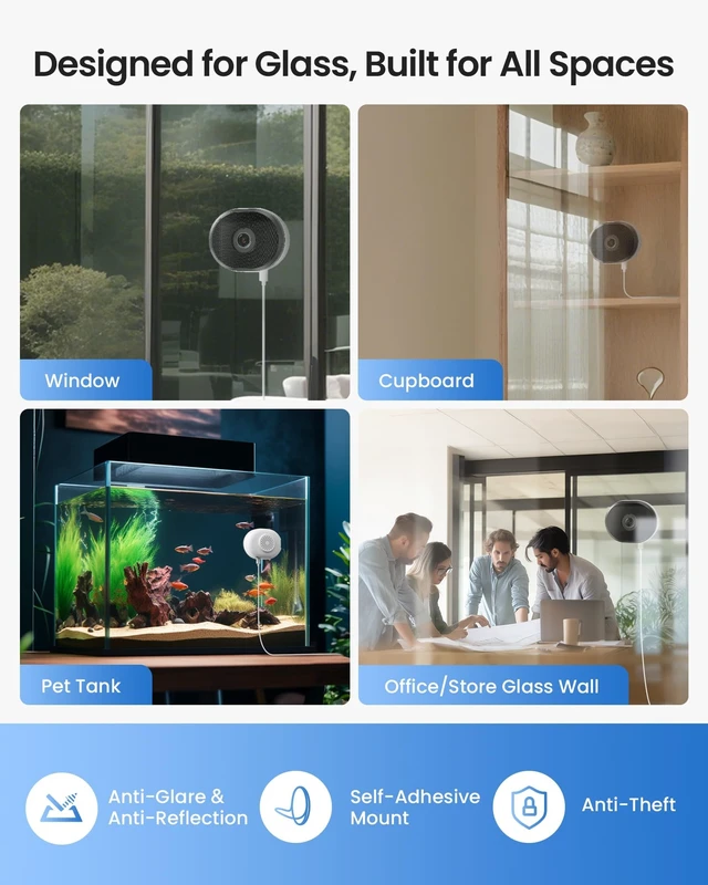Alt view image 2 of 5 - ZOSI 2Pack C680 2K 3MP WiFi Indoor Window Mounted Security Camera No Drill