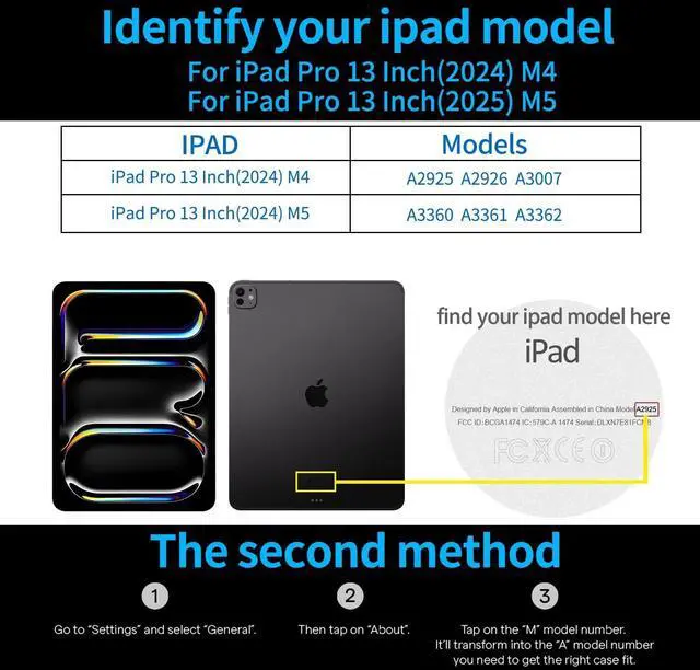 Alt view image 2 of 5 - Thryxop Genuine Leather Case for iPad Pro 13 inch (M5/M4) 2025/2024 with Pencil Holder ^^ Slim Protective Cover with Adjustable Stand, Auto Wake/Sleep, Premium Leather ^^ Black