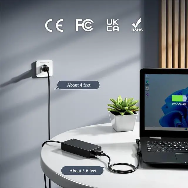 Alt view image 4 of 5 - Dongerdi 180W Charger Fit for Acer Nitro 5 7 V15 V17 V16 V14 16S AN515 AN517, Predator Helios 300 Laptop G3-571 G3-572 G3-573 PH315-52 PH317-54 Triton PT515-51 ADP-180MB K Power Adapter Supply Cord