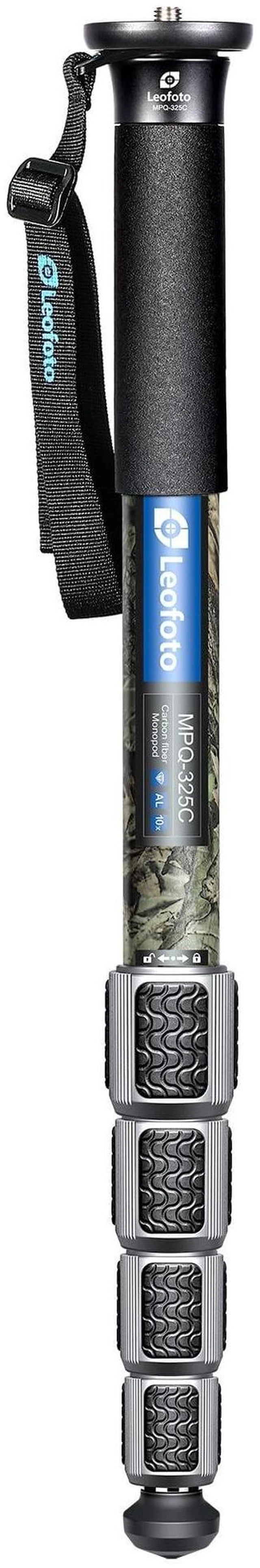 Alt view image 2 of 2 - Leofoto MPQ-325C Monopod, Premium Carbon Fiber, Water-Resistant, 5 Leg Section, Convertible Mounting Stud, Wrist Strap (Camo)