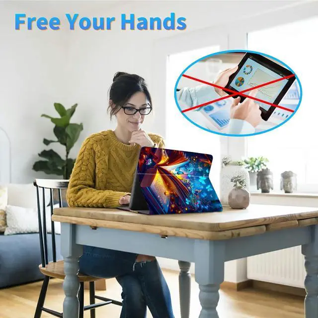 Alt view image 2 of 5 - Dikoer for 7" Kindle Paperwhite 12th Generation 2024/2025 & Kindle Colorsoft Signature Edition Tablet Case, Slim Kickstand Stand Leather Smart Cover with Auto Wake/Sleep, Book Blue Butterfly