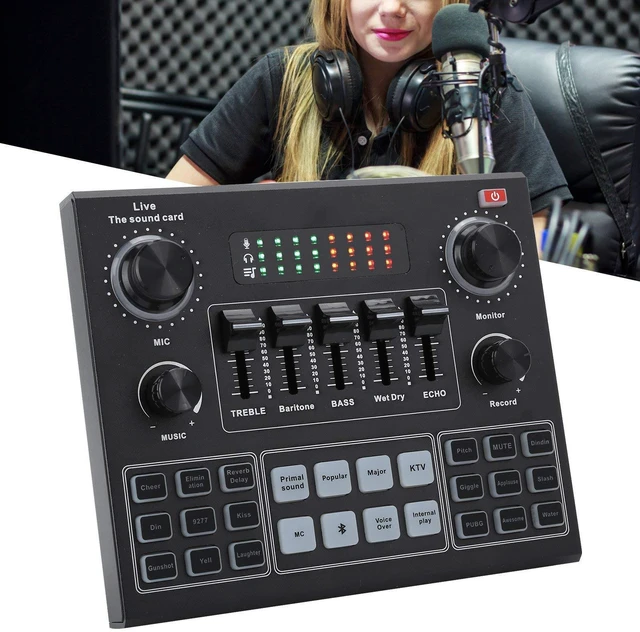 Alt view image 3 of 5 - V9 Bluetooth Sound Card Stereo Audio Mixer with Effects and Voice Change for Computer Game Mobile Phone Live Broadcast