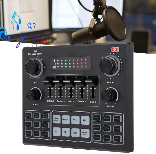 Alt view image 4 of 5 - V9 Bluetooth Sound Card Stereo Audio Mixer with Effects and Voice Change for Computer Game Mobile Phone Live Broadcast