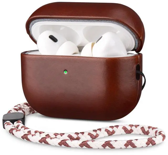 Main image of Maogoam Genuine Leather Case for AirPods Pro 3 (3rd Gen 2025) - Elegant Leather Cover, Adjustable Lanyard, Hard Shell, Develops Patina, Wireless Charging, for Fashion & Luxury Lovers,