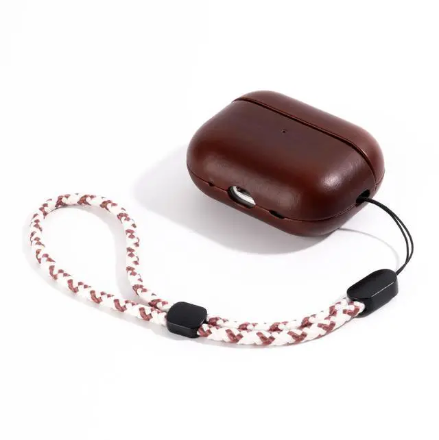 Alt view image 2 of 5 - Maogoam Genuine Leather Case for AirPods Pro 3 (3rd Gen 2025) - Elegant Leather Cover, Adjustable Lanyard, Hard Shell, Develops Patina, Wireless Charging, for Fashion & Luxury Lovers,