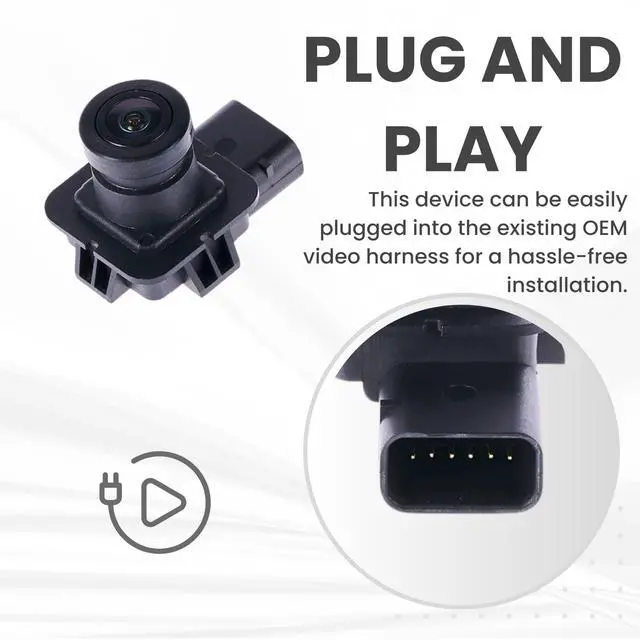 Alt view image 4 of 5 - Backup Camera Replaces for 2014 2015 2016 2017 Ford Fiesta Sedan OE Part # D2BZ19G490D D2BT19G490BC D2BZ19G490B (D2BZ-19G490-D, D2BT-19G490-BC, D2BZ-19G490-B)
