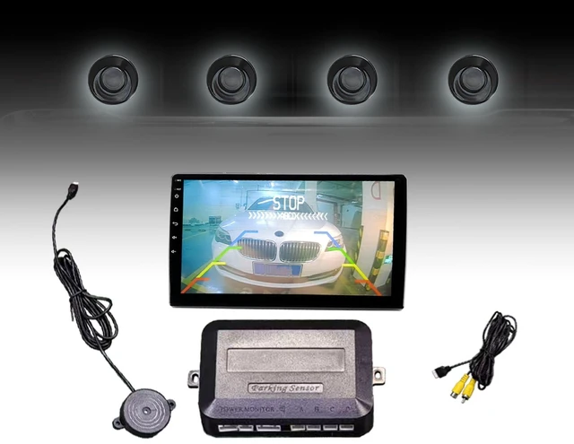 Main image of SANDETOUN Parking Sensor Kit LCD - Displays Data on Original Screen, Easy Rear Installation, Compatible with CVBS Cameras (Not for AHD), 20 Probe Colors to Match Any VehicleBlack