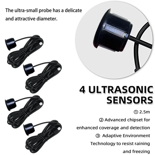 Alt view image 4 of 5 - SANDETOUN Parking Sensor Kit LCD - Displays Data on Original Screen, Easy Rear Installation, Compatible with CVBS Cameras (Not for AHD), 20 Probe Colors to Match Any VehicleBlack
