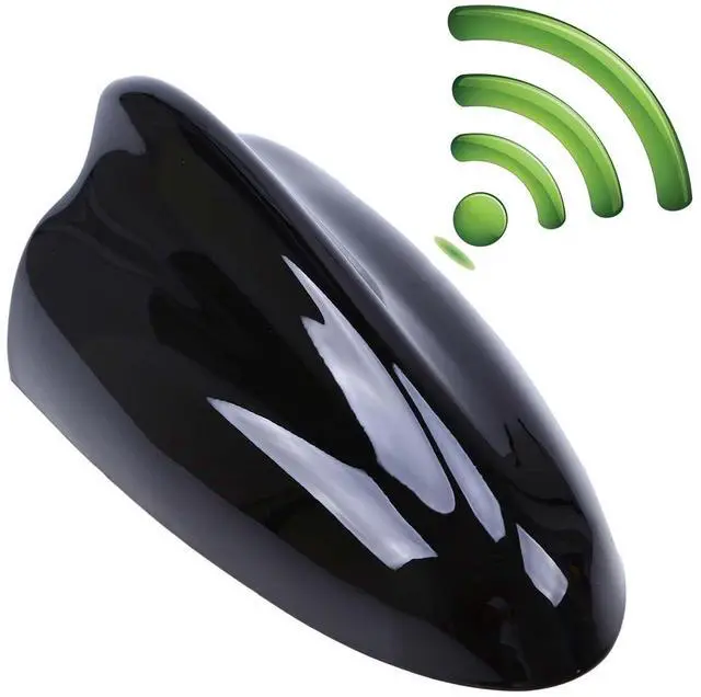 Main image of Possbay Universal Car Shark Fin Antenna AM/FM Signal Roof Aerial for Auto SUV Truck Offroad with Adhesive Base (Black)
