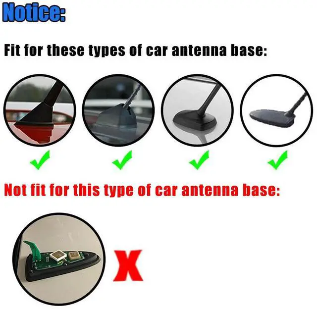 Alt view image 3 of 5 - Possbay Universal Car Shark Fin Antenna AM/FM Signal Roof Aerial for Auto SUV Truck Offroad with Adhesive Base (Black)