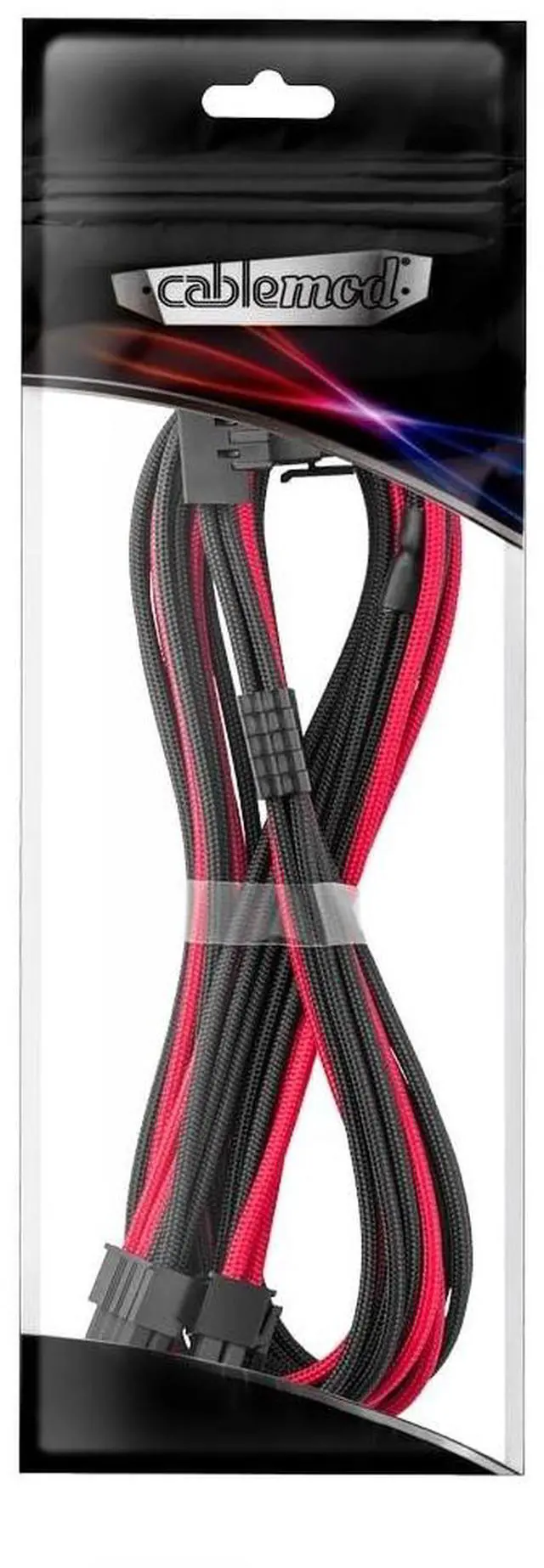 Alt view image 4 of 4 - CableMod C-Series Pro ModFlex Sleeved 12V-2x6 12VHPWR 90 StealthSense PCIe Cable for Corsair Type 4 / Type 3 - Variant B (Black + Red, 16-pin to Dual 8-pin, 60cm)