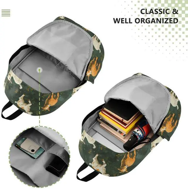 Alt view image 4 of 5 - Travel Backpack for Women Men Laptop Bag Work Fashion Daypack Goat Grass Large Lightweight Outdoor Casual