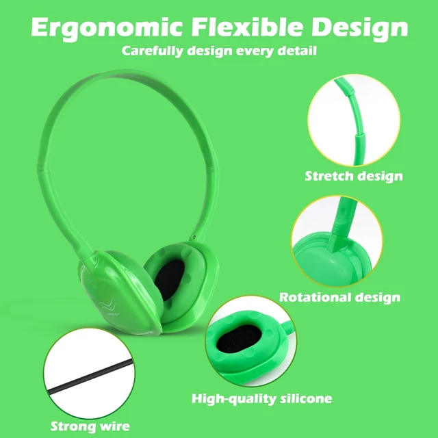 Alt view image 3 of 5 - MENGLALA Kids Headphones Bulk 10 Pack for Classroom School,Wired