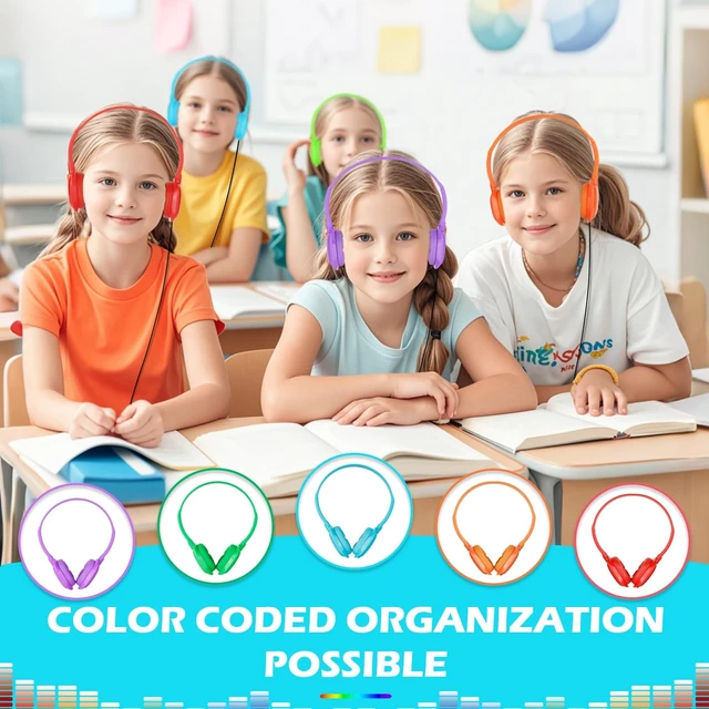 Alt view image 5 of 5 - MENGLALA Kids Headphones Bulk 10 Pack for Classroom School,Wired