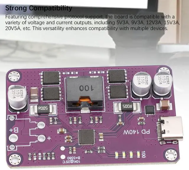 Alt view image 4 of 5 - PD3.1 140W Power Bank Module, Type C 5V 3A 20V 5A Charging Board, Mobile Power Module Circuit Board Support 0 QC3.0 QC3.0, with Integrated Boost Bucks Driver (4 Series)