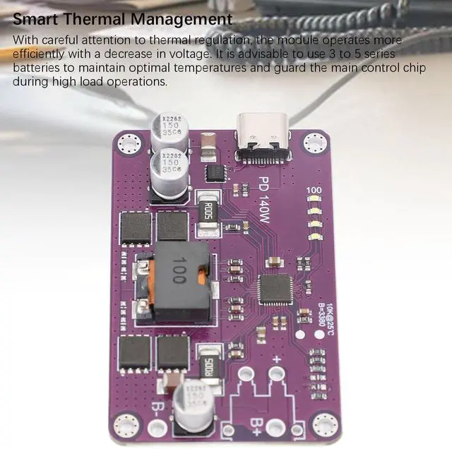 Alt view image 5 of 5 - PD3.1 140W Power Bank Module, Type C 5V 3A 20V 5A Charging Board, Mobile Power Module Circuit Board Support 0 QC3.0 QC3.0, with Integrated Boost Bucks Driver (4 Series)