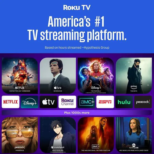 Alt view image 4 of 5 - Westinghouse Roku TV - 55 Inch Smart TV, 4K UHD QLED Television w/HDR 10+, Dolby Vision, Wi-Fi & Mobile App Connectivity, Flat Screen Compatible w/Apple HomeKit, Alexa, & Google Assistant