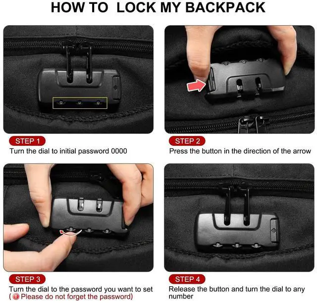 Alt view image 2 of 5 - LOVEVOOK Travel Laptop Backpack Waterproof Anti Theft with Lock and USB Charging Port Large Computer Business Backpack for Men Women College (15.6 inch, Blue)