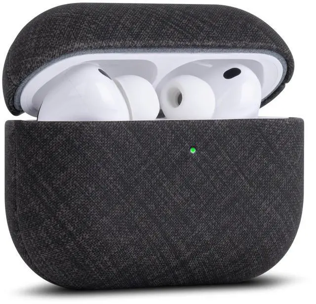 Main image of Haobobro Handmade Case - for AirPods Pro 3 Case Cover - Selected Skin-Friendly Vegan Leather, Linen Cloth Style, Drop Protective Hard Cover for AirPods Pro 3rd Generation Earbuds -