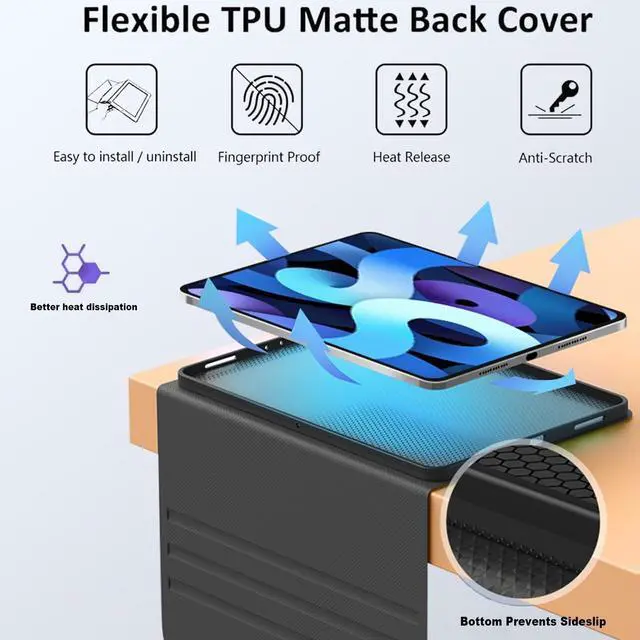 Alt view image 4 of 5 - DSRGRGFDJ Tablet Case for iPad 9th/8th/7th Generation 10.2 Inch with Magnetic Auto Wake/Sleep and Multi-Angle Adjustable Stand Cover - Brown Cowhide Texture