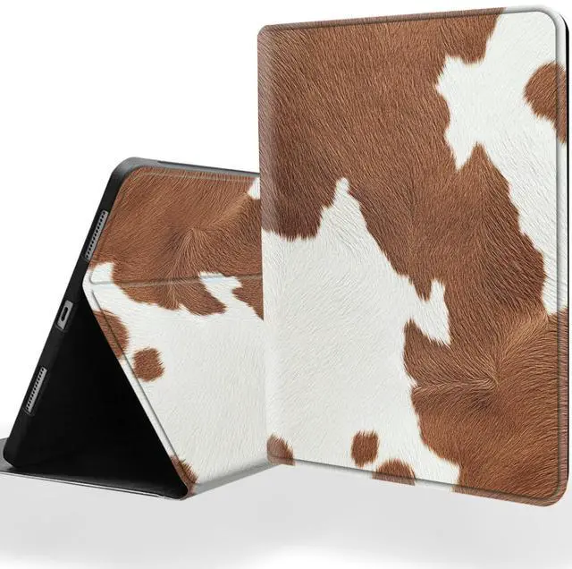 Main image of DSRGRGFDJ Tablet Case for iPad 9th/8th/7th Generation 10.2 Inch with Magnetic Auto Wake/Sleep and Multi-Angle Adjustable Stand Cover - Brown Cowhide Texture