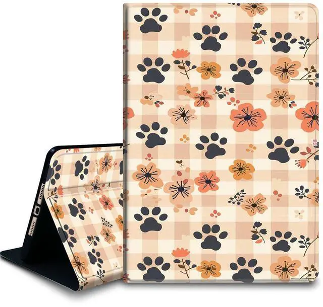 Main image of Bxgolkgd Tablet Case for iPad 10.2 Inch (9th/8th/7th Gen,2021/2020/2019),Shockproof Stand Cover with Heat Dissipation,Auto Wake/Sleep Function,Dog Paw Prints and Plum Blossoms