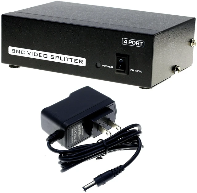 Alt view image 5 of 5 - Optimal Shop 4 Ports BNC Video Splitter 1 in 4 Out BNC Coaxial TV CCTV DVR Composite Video Adapter Black