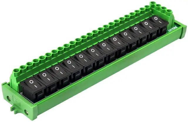 Alt view image 3 of 5 - Screw Mount 12 Channel Rocker Switch DC Power Distribution Strip Module