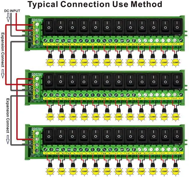 Alt view image 5 of 5 - Screw Mount 12 Channel Rocker Switch DC Power Distribution Strip Module