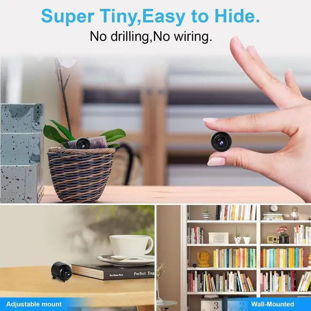 Alt view image 3 of 5 - Small Wireless WiFi IP Camera, Concealed Portable Camera,HD1080P Video Recording Live Feed,Baby Monitor Camera with Night Vision,Motion Detection,Cloud Storage for Remote Security Outdoor/Indoo